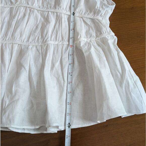 NWT Dissh Flynn White Linen Blend Tiered Oversized Top, size 10 - Picture 6 of 6